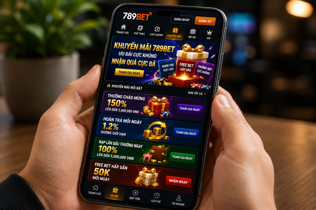 Người dùng theo dõi khuyến mãi 789BET trên điện thoại
