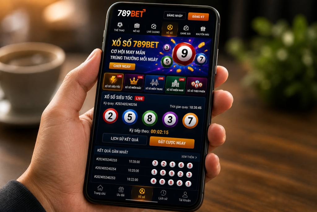 Người dùng trải nghiệm xổ số 789BET trên điện thoại
